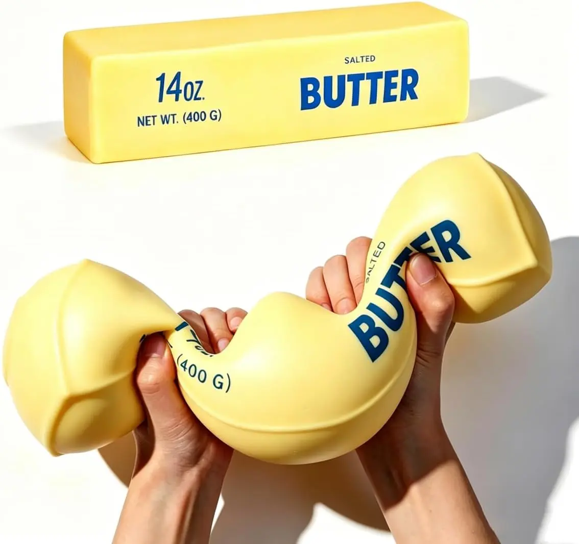 Giant Butter Squishy 2026 New 14oz Jumbo Squishy Butter Stick Realistic Butters Stick Soft Squeeze Stress Balls for Stress Relief Anxiety Sensory Gifts for Adults (Butter bars-1pc)
