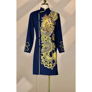 Vietnamese Traditional Ao Dai For Men| Men Dress | Áo Dài Nam | Embroidered Ao Dai For Man