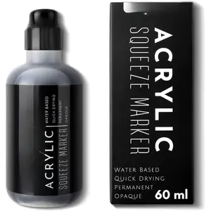 Black Graffiti Mop Marker - Water-Based Drip Mop, Fade Resistant for Tagging, Drawing, and Painting Murals, Canvas, Metal, Glass, Paper, and More