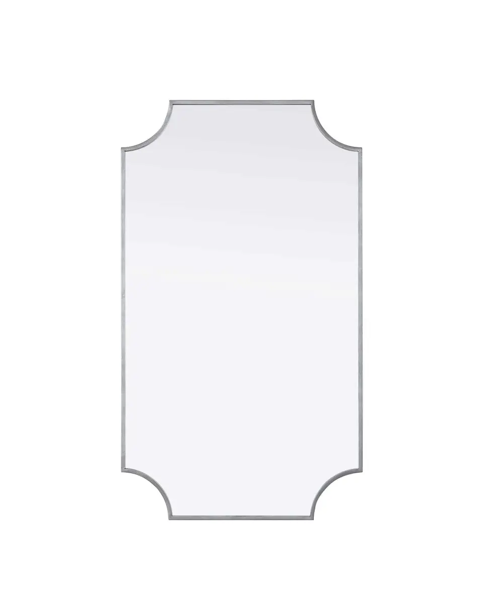 Elegant Kitchen & Bath MR3D2442SIL 24 x 42 in. Rectangle Notched Metal Mirror, Silver