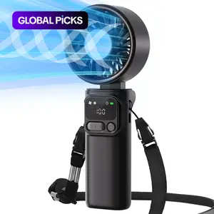 Portable Handheld Fan With Cold Compress, USB-C Rechargeable Foldable Turbo Fan 199 Speed with Flashlight/SOS for Travel, Outdoor, Camping, Hiking #GLOBAL PICKS