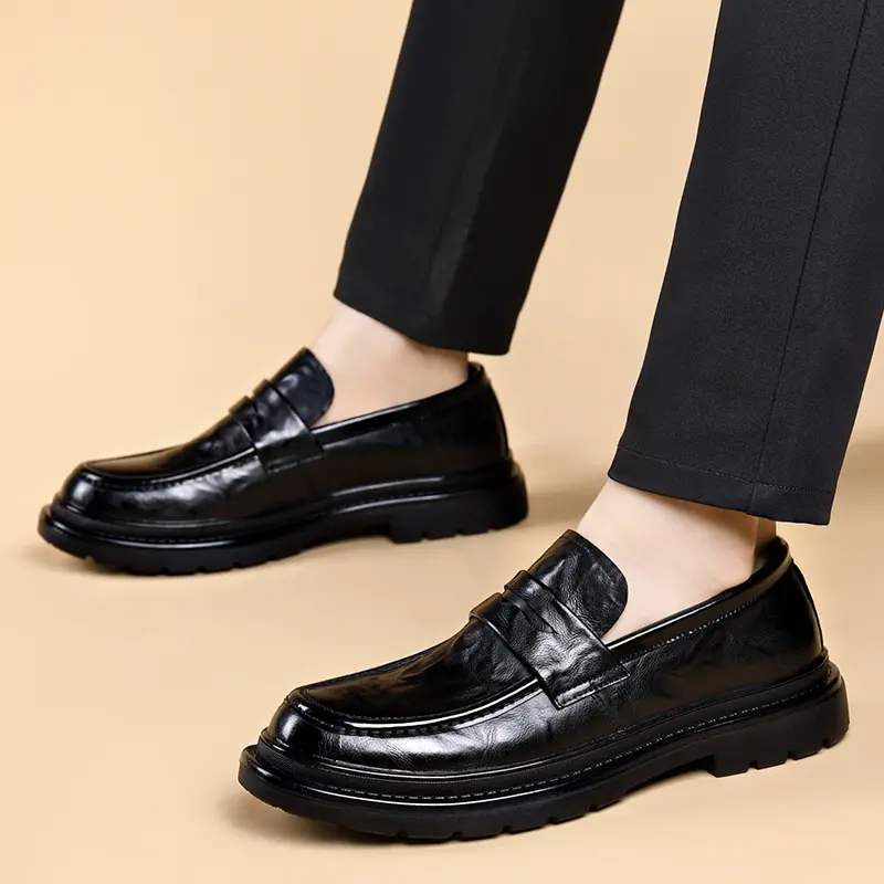 Brand Bdhjydb Comfortable Men'S Slip-On Dress Shoes with Chunky Sole |   Ideal for Work, Commute, or Smart Casual Events - Lightweight, Breathable, Easy to Pair with Faux Denim or Chinos, All-Season, Upper and Insole, Rubber Sole