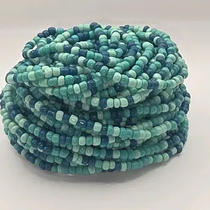 Triple Teal waistbeads