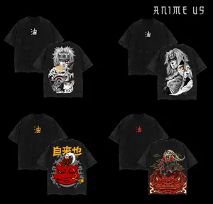 Jiraiya x Naruto Anime Double Printed Vintage Washed Tee Unisex Oversize Anime Manga Washed Heavyweight Cotton T-shirt Naruto Merch Jiraiya Fan