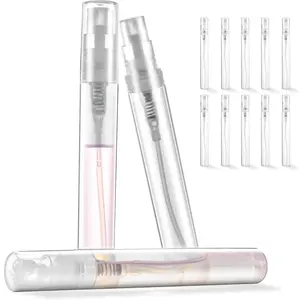 Mini Perfume Sample Bottles, 10 Pack 5 ml Plastic Small Perfume Spray Bottle, Fine Mist, Portable Perfume Travel Refillable Bottle, 2025 Upgraded atomizer sprayer for perfume, Clear