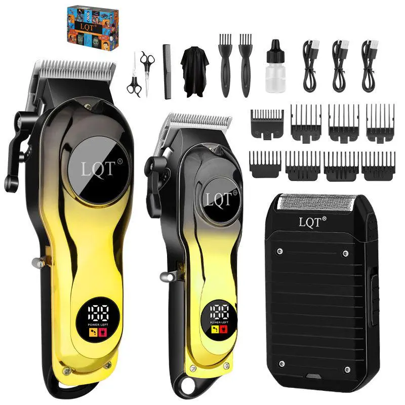 LQTCordless hair clipper set,USB charging, hair clipper with LCD display screen,  multi-purpose shaver, sufficient battery life, suitable for home and professional hair salons, exquisite gifts Barber Clippers Barber Kit，Christmas Gift,Stocking Fillers