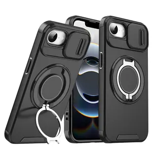 Magnetic Ring Stand Rotating Lens Cover Case for Iphone 17E 16E 16 E 17 Pro Max Air 15 14 Plus 13 12 Iphone16e Iphone17