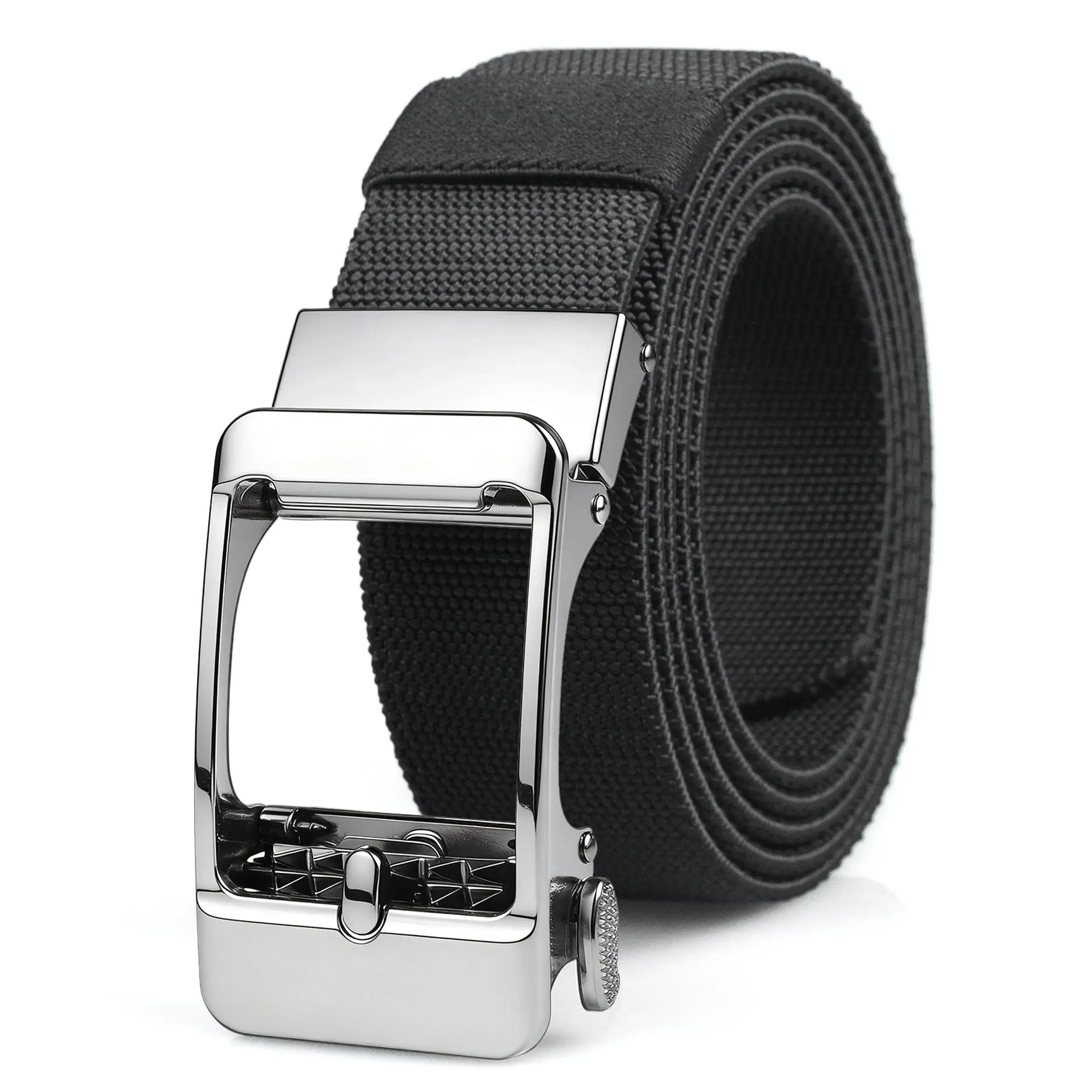 Nylon Ratchet Belts for Men - With Slide Buckle Adjustable Casual tactical Belt - Trim to Fit