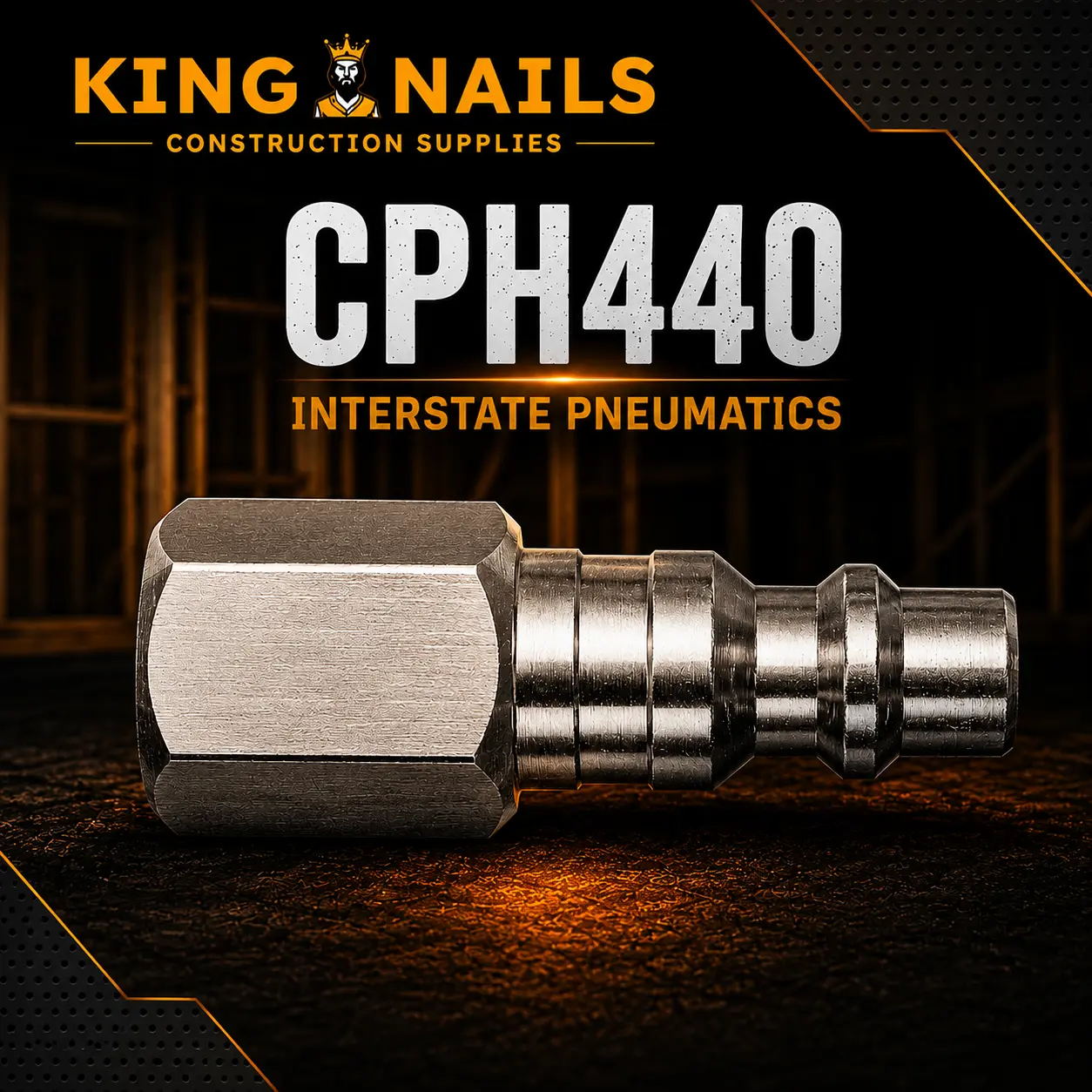 Coilhose & Interstate 1/4" Pneumatic Quick Coupler - Steel Plug, Female NPT Hose Connector Set, Hose Repair Accessory for Tools & Hardware, Garden Tools, Brass