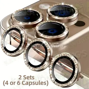 KAYKWONG'S 2 Sets Camera Lens Protector Film for iPhone 13/14/15/16/17 Plus Promax Air Pro, Ar+af Tempered Glass 9h Protective Glass, Scratch Resistant Metal Cover, HD Clear Accessory, Flash Protection