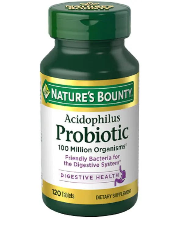 Nature's Bounty Lactobacillus Acidophilus Probiotic Supplement, 120 Vegetarian Tablets, 100M Organisms, 1 Daily Serving for Men & Women's Digestive Health Support