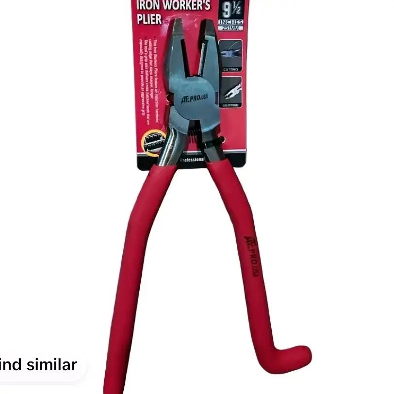 9.5-Inch Iron Worker Pliers, Heavy-Duty Multi-Function Tool for Metal Cutting, Bending, and Gripping