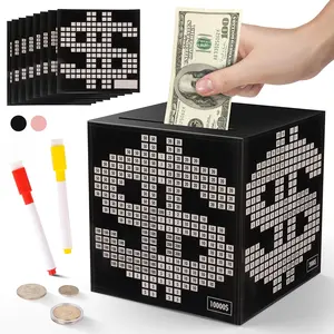 [New deal] -  Piggy Bank for Adults Must Break to Open, with Savings Counter & Goal Tracker, Unbreakable Stainless Steel Money Box for 10K Challenge $3000 $5000, Kakeibo(4.72 Inch)