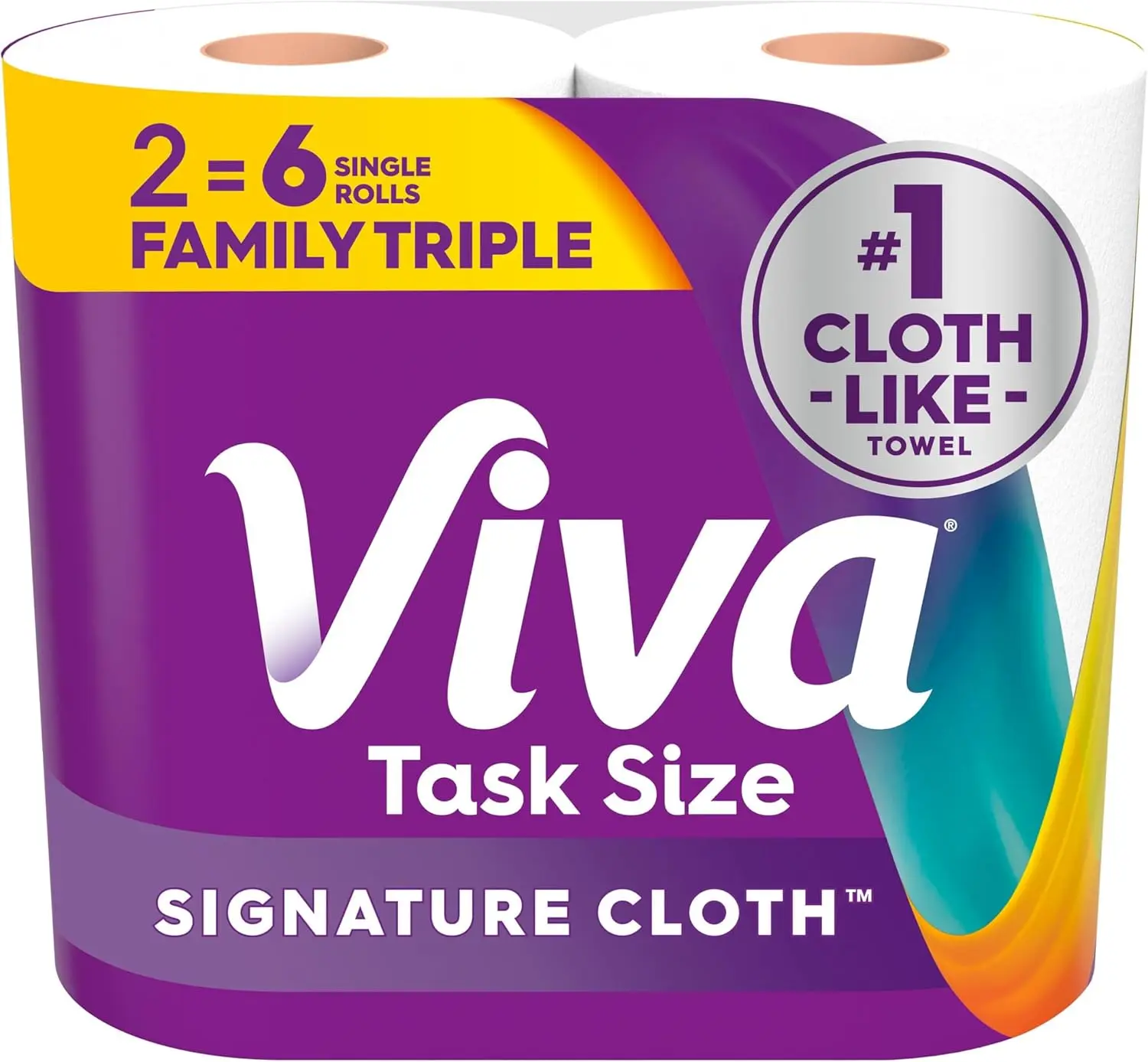 Viva Signature Cloth Task Size Paper Towels, 2 Family Triple Rolls, 141 Sheets per Roll