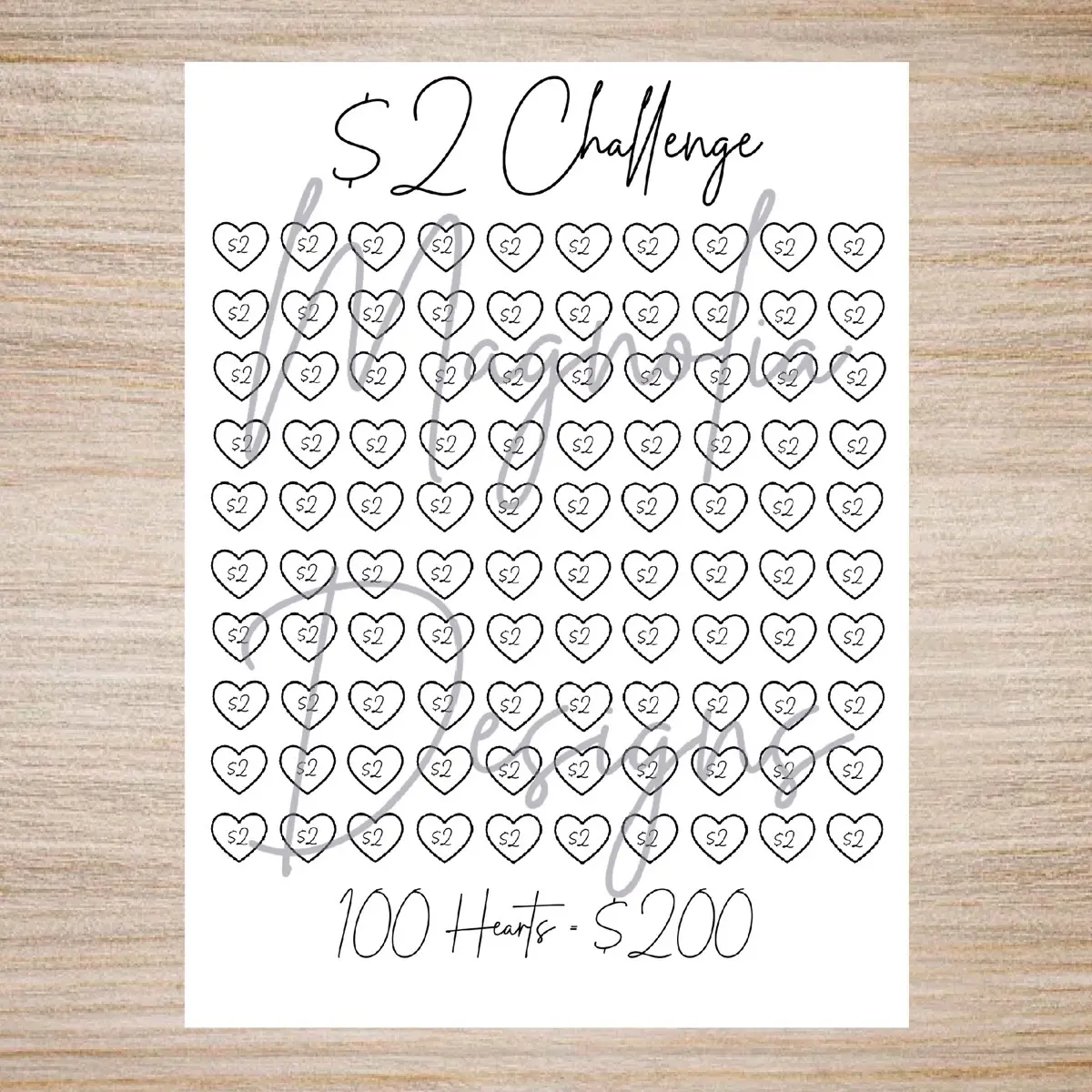 Savings Challenge $2 | Laminated  & Reusable