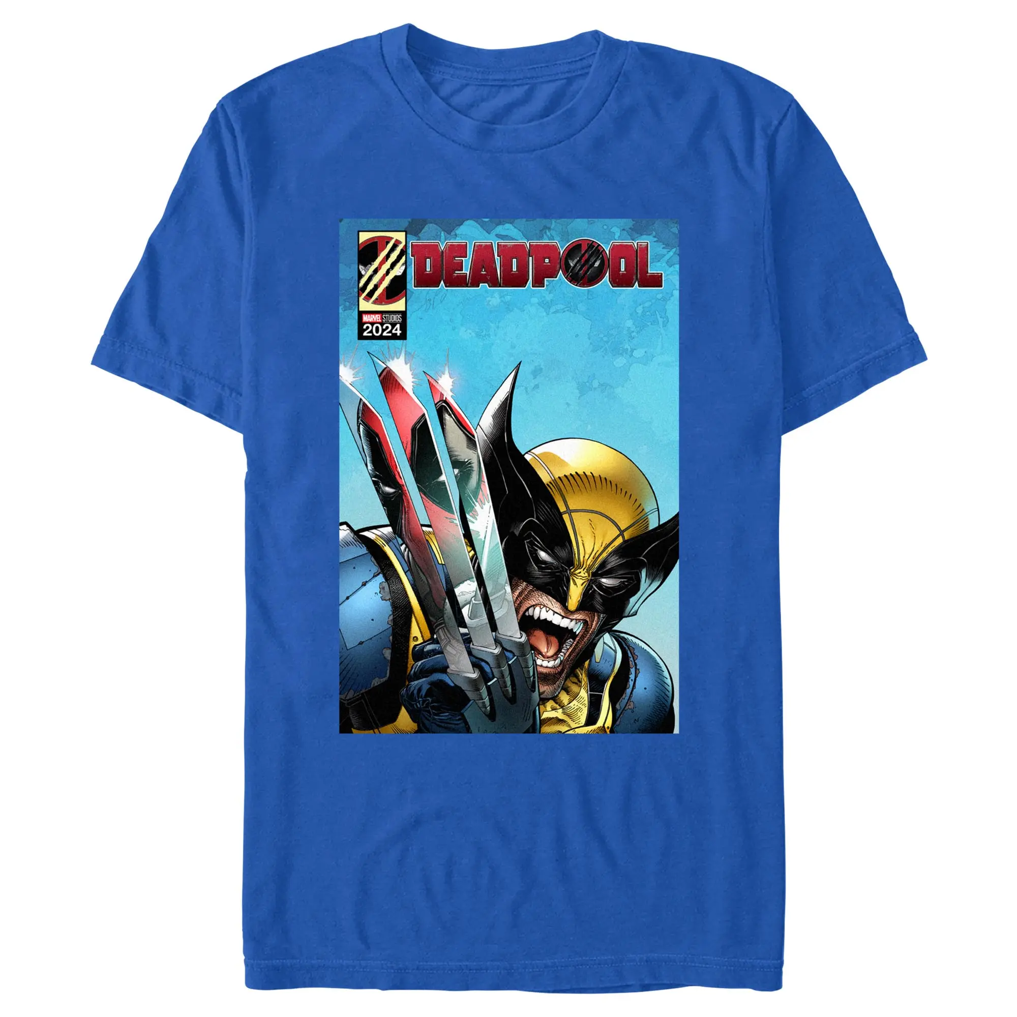 Men's Marvel: Deadpool & Wolverine Reflection in Claw Poster T-Shirt