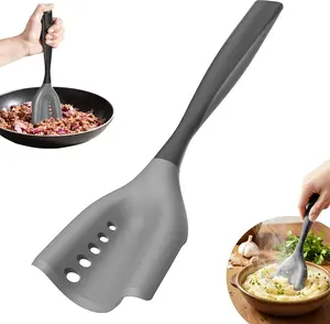 Meat Chopper Spatula Ground Beef Masher- Hamburger Smasher Tool, Heat Resistant Meat Chopper and Spatula,Non Stick Ground Chopper Hamburger Grinder, Mix and Chop Potato Masher Kitchen Utensil