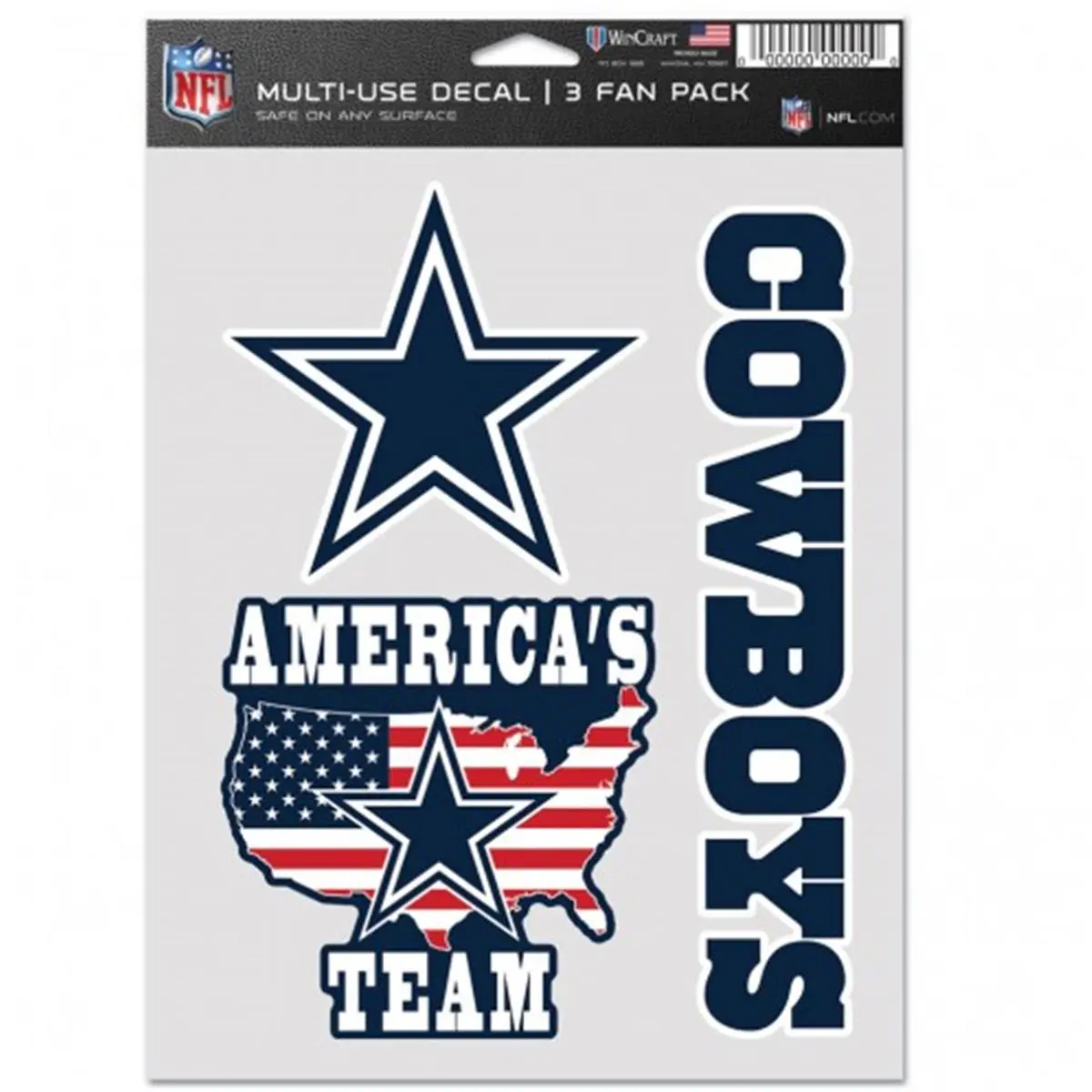 212 MAIN Multi-Use Adhesive Vinyl Decal Sticker Pack - 3-Count Sports Collectibles Fan Stickers, Fan Accessories