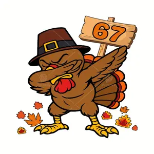 Thanksgiving Turkey Stickers Set, DTF Transfer Iron-On Patches for Clothing & Bags, Novelty Fabric Decorations, Easy-To-Use Design