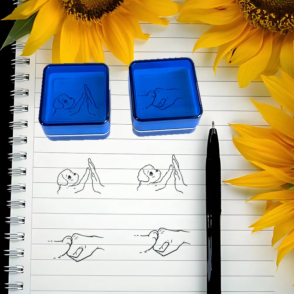Pet Dog Paw Print Postage Stamp Seal, Interactive Pet Hand Journal Stamps, Fun Ink Rubber Stamp for Pets, 1 Piece