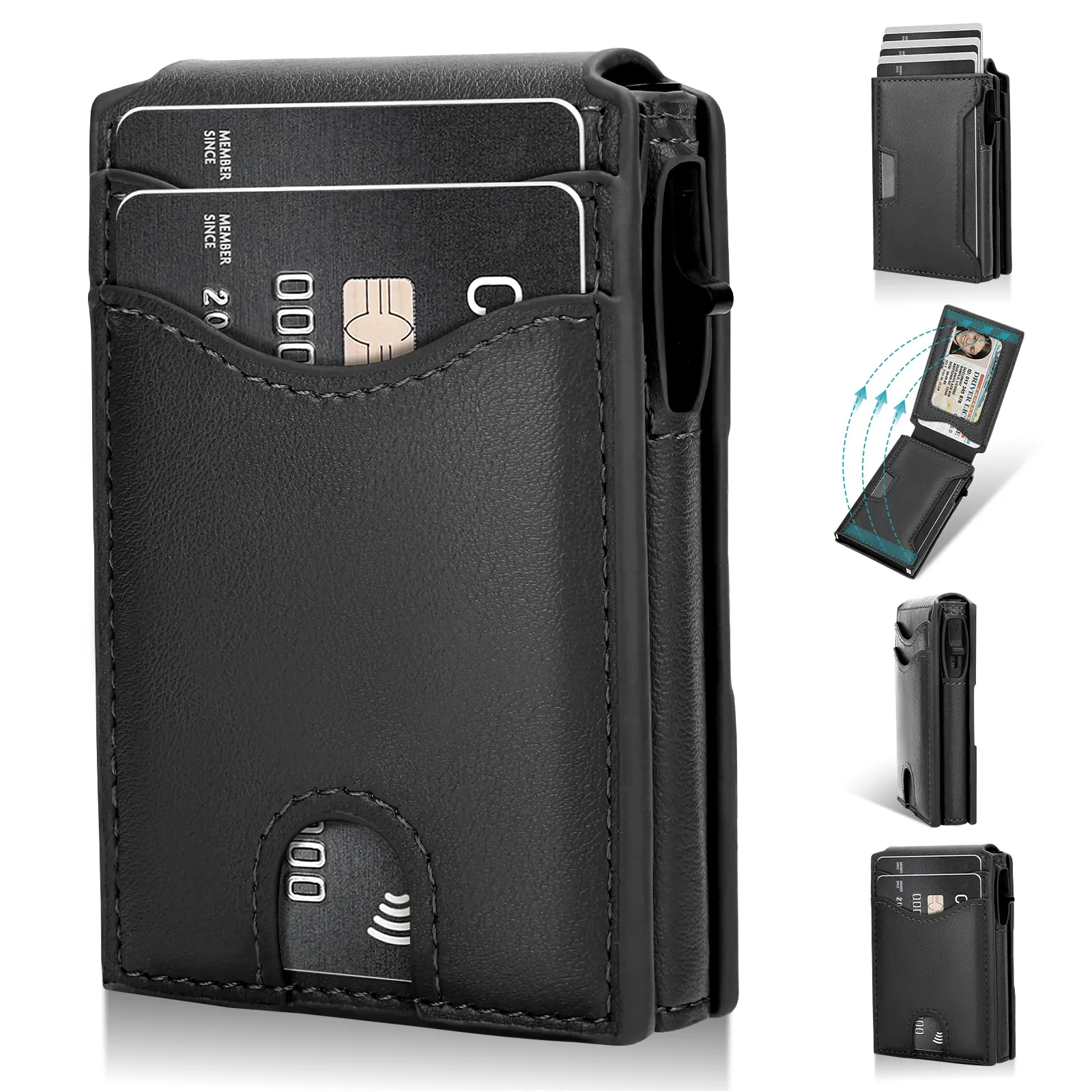 Men's Business Matching RFID Blocking Wallet, Simple Plain Multi Card Slots Wallet, Minimalist Card Holder Wallet for Men, Bifold Card Holder