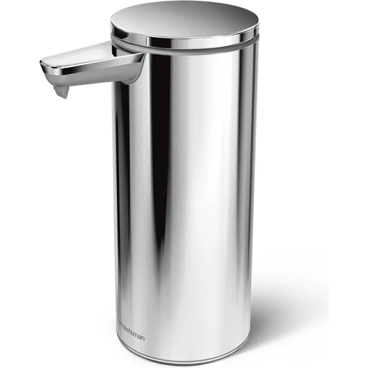 Simplehuman B2428594 Rechargeable Automatic Contactless Sensor Hand Soap Dispenser, Stainless Steel Pump, Silicone Counter Mount, Waterproof, Leak-Proof, 8.8" H x 4.4" W x 7" L, Lavender Sample Soap Included - Polished Look (Bathroom Home Supplies), Surfa