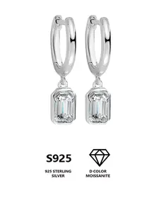 S925 Sterling Silver Synthetic Moissanite Decor Dangle Earrings, Fashionable Jewelry for Women, Trendy All-match & Exquisite Jewelry for Birthday Gift