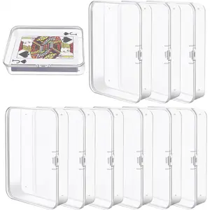 10pcs Plastic Playing Cards Box with Lid Transparent Index Card Storage Box for Trading Cards and Card Games