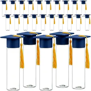 Graduation Gift Set, 25 Candy Cans, Blue Plastic Grad Hat Shape, Tassels and Stickers, Perfect for 2026 Graduation Celebration Decor, Graduation Party Decorations, Graduation Party Supplies