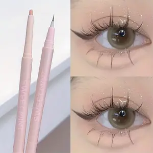 Dual-Ended Eyeliner & Highlighter Pencil - Nude Liquid Contour & Eye Brightener Stick, Ultra-Fine Tip, Beginner-Friendly, Long-Lasting, Glitter Finish for Bold & Natural Looks, Makeup for Beginners | Sleek Makeup Pen | Longlasting, Eye Makeup Product