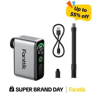 【FathersDayGift】Fanttik X10 Ace Tiny Mini Electric Bike Pump, 120 PSI Compact Air Pump with Presta and Schrader Valve, Fast Inflate Electric Bike Pump Portable for Road Bike
