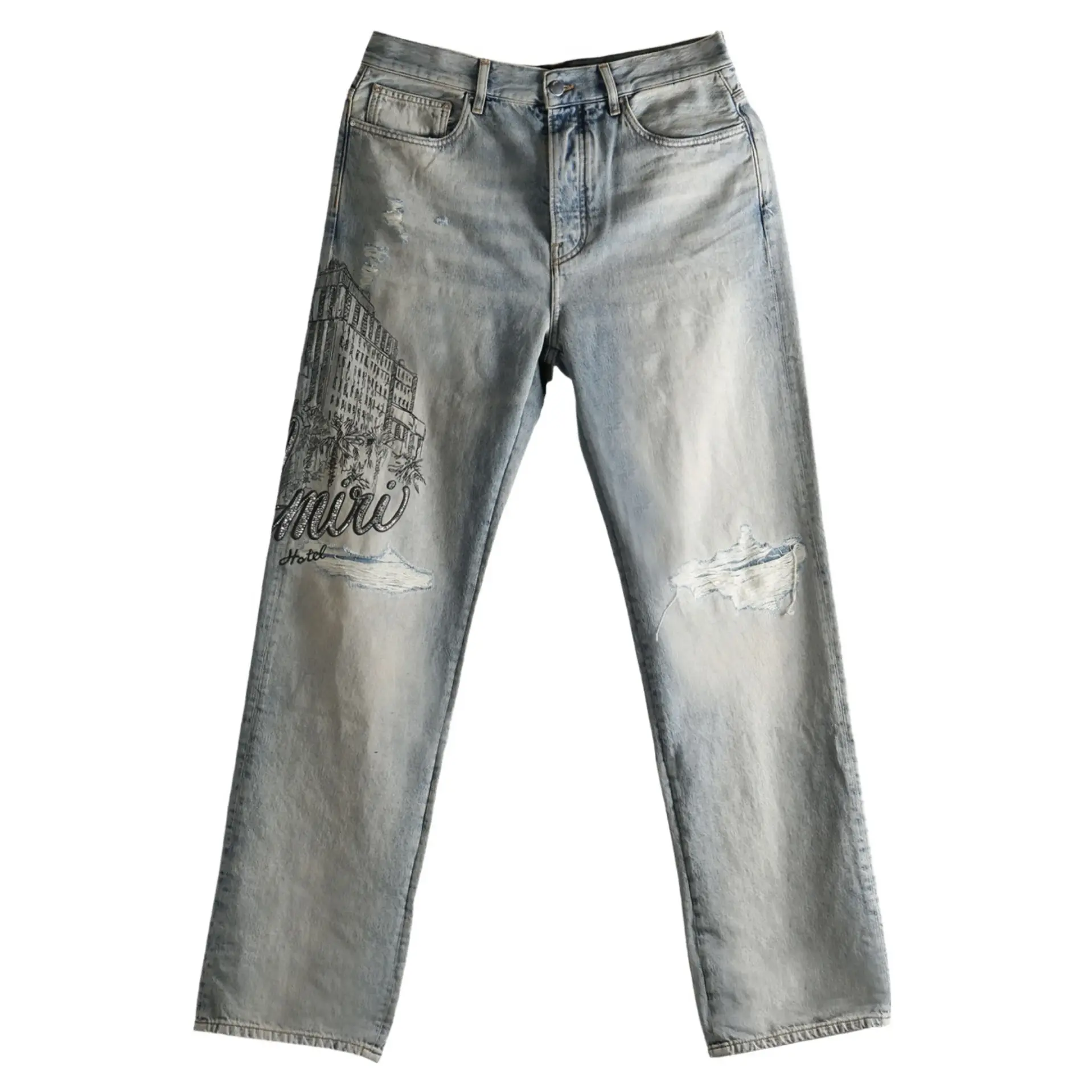 Amiri Crystal Hotel Antique Indigo Denim Jeans Size 36 (MSRP: $1,890)