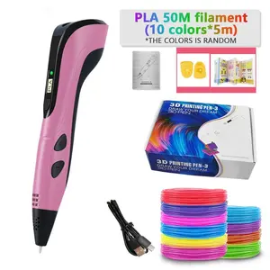 3D Printer Pen Set for Kids with LCD Display Screen PLA 50M Filament Ten  Colors DIY Gift for Child New Year Gift Creative 3D Printing Pen