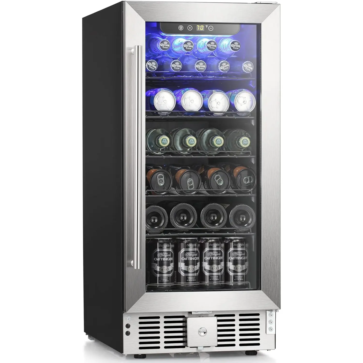 Antarctic Star Climate-Controlled Mini Refrigerator, 2.9 Cu.Ft Compact Design Beverage Cooler with Transparent Glass Door for Home & Bar, Home And Bar