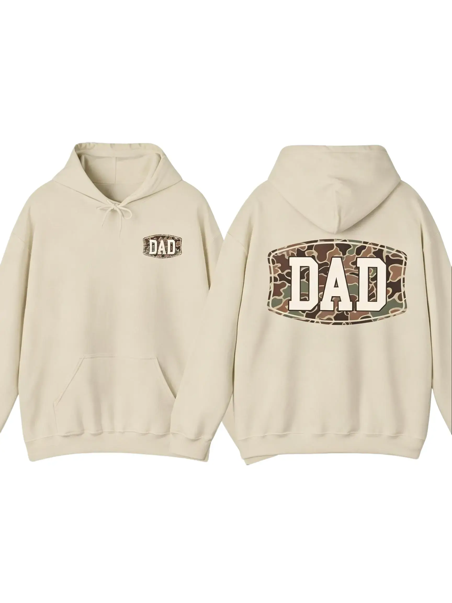 Women's 2-Sided Camo Print Cotton Long Sleeve Hoodie - 2XL Casual Streetwear Pullover, Soft Tops, Bold Camo Humor, Trendy Dad Fit, Hooded Head Cover, Mens Gifts, Breathable Graphic Apparel