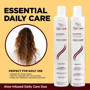 Kit I Belli Capelli Ravenna Daily Care with Aloe Vera – Shampoo + Conditioner 2x300ml/2x10.1 fl oz Bundle Hair Thickening Aloevera Haircare Cleansing