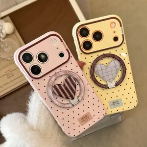Vintage Polka Dot Silicone Case for iPhone 16 17 13 15 14 12 11 Pro Max Plus Phone Official Protective Cover Magnetic For Magsafe Wireless Charging Armor Funda