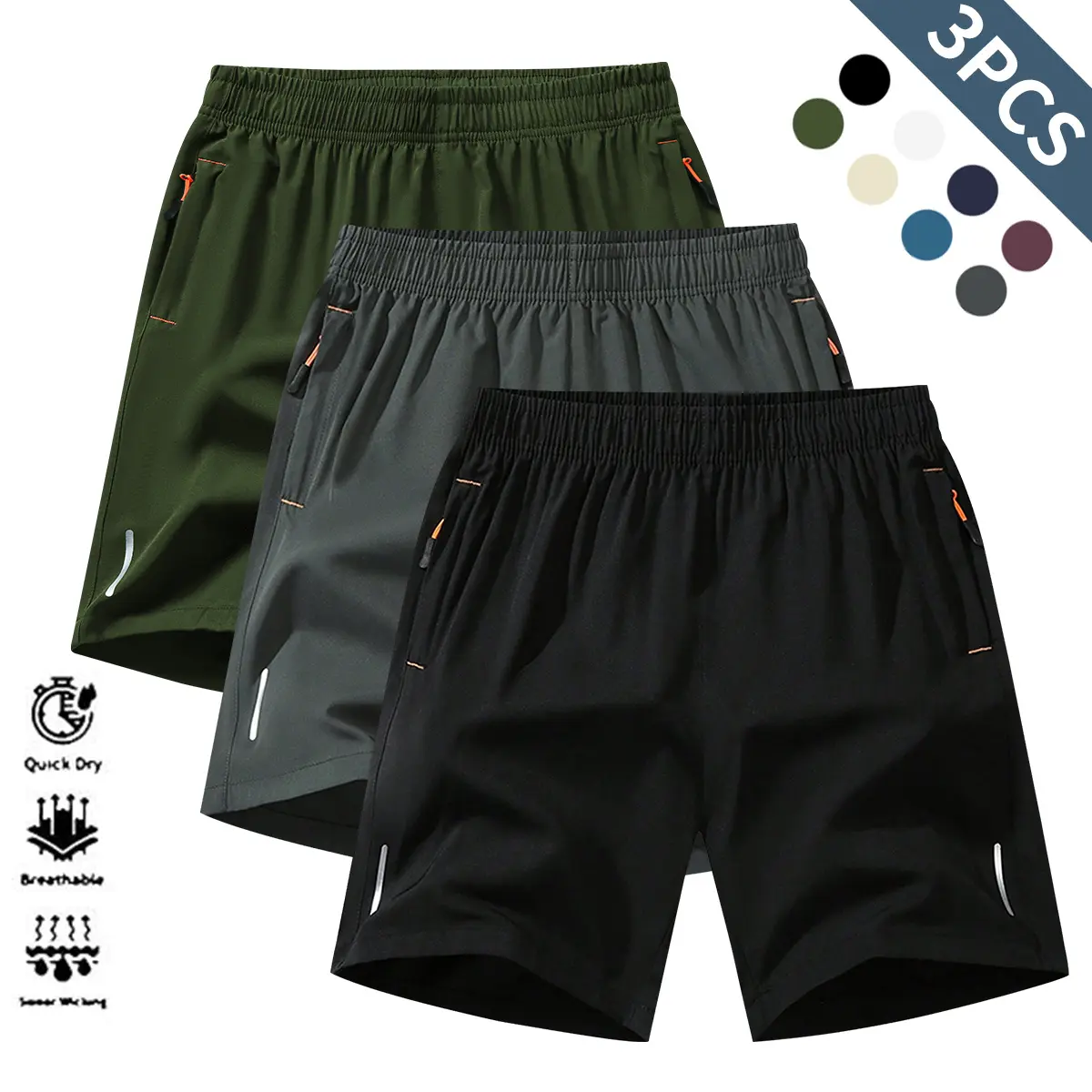 Black + dark gray + army green  