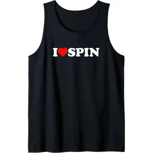 I Love Spin Funny Gym Saying Workout Spinning Class Tank Top