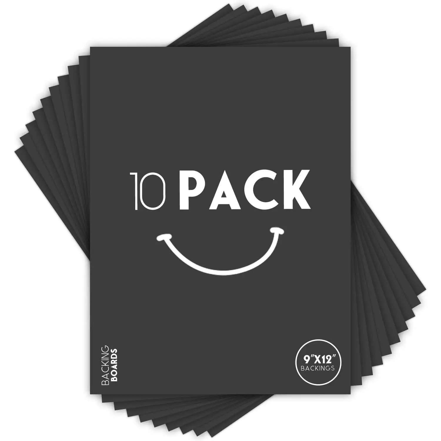 10 Pack 9x12 Uncut Photo Mat Matboard, Black Backing Board for Picture Frames, Prints (Home & Festive Party Supplies)