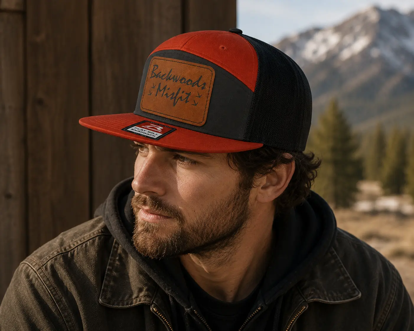 Backwoods Misfit Leather Patch Hat