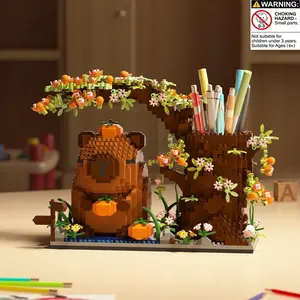 1880pcs Capybara Building Blocks Set, Cute Animal Model Pen Holder, Abs Plastic Construction Toy, Desktop Decoration, Home Decor Gift