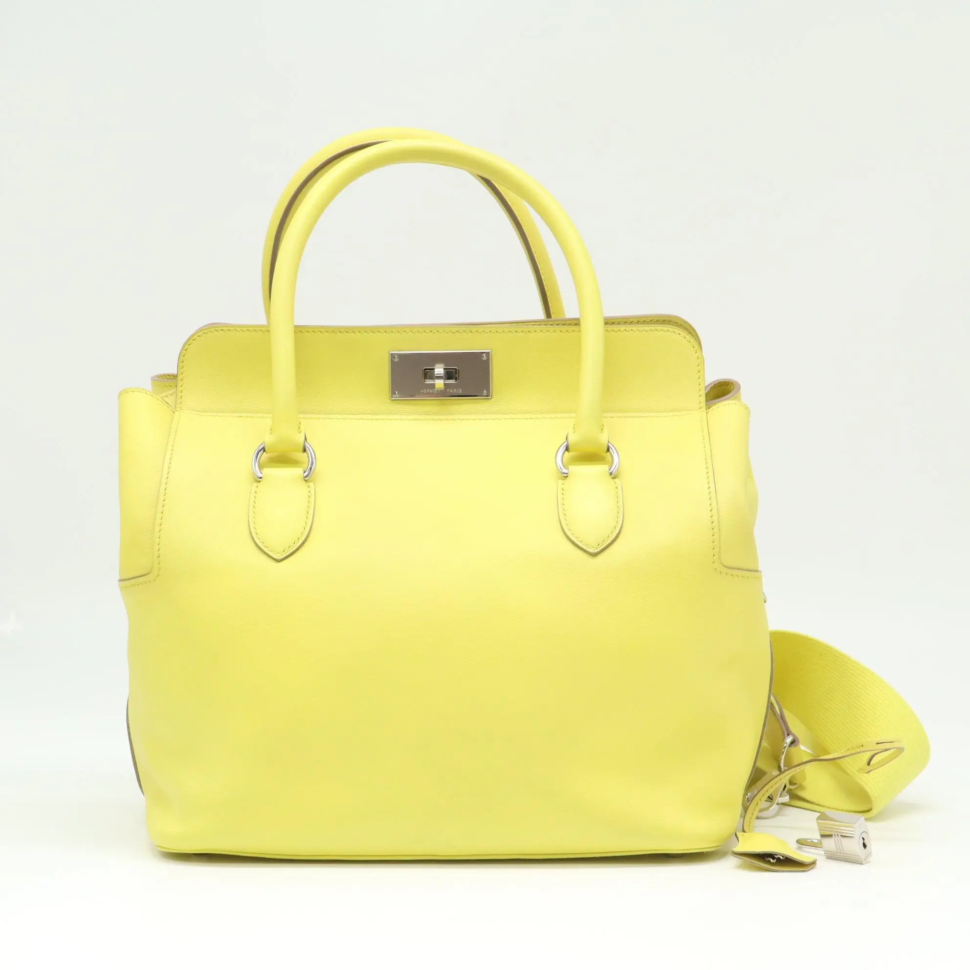 Pre-owned HERMÈS Leather Tote Bags Swift Toolbox 20 B22015