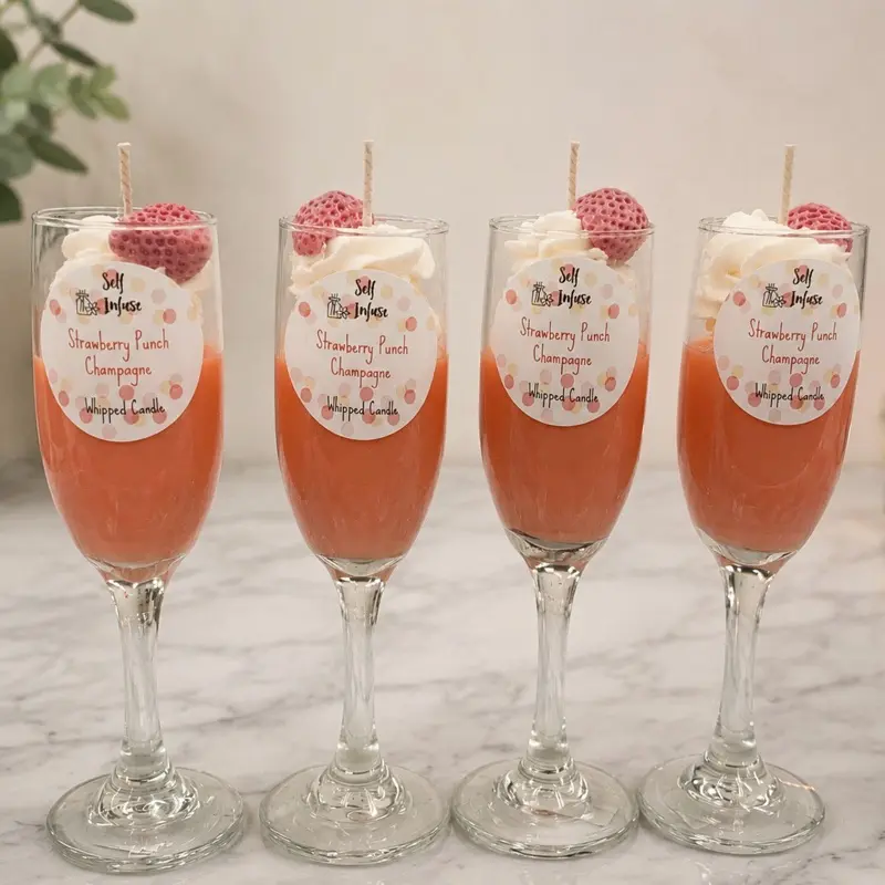 Champagne glass candles