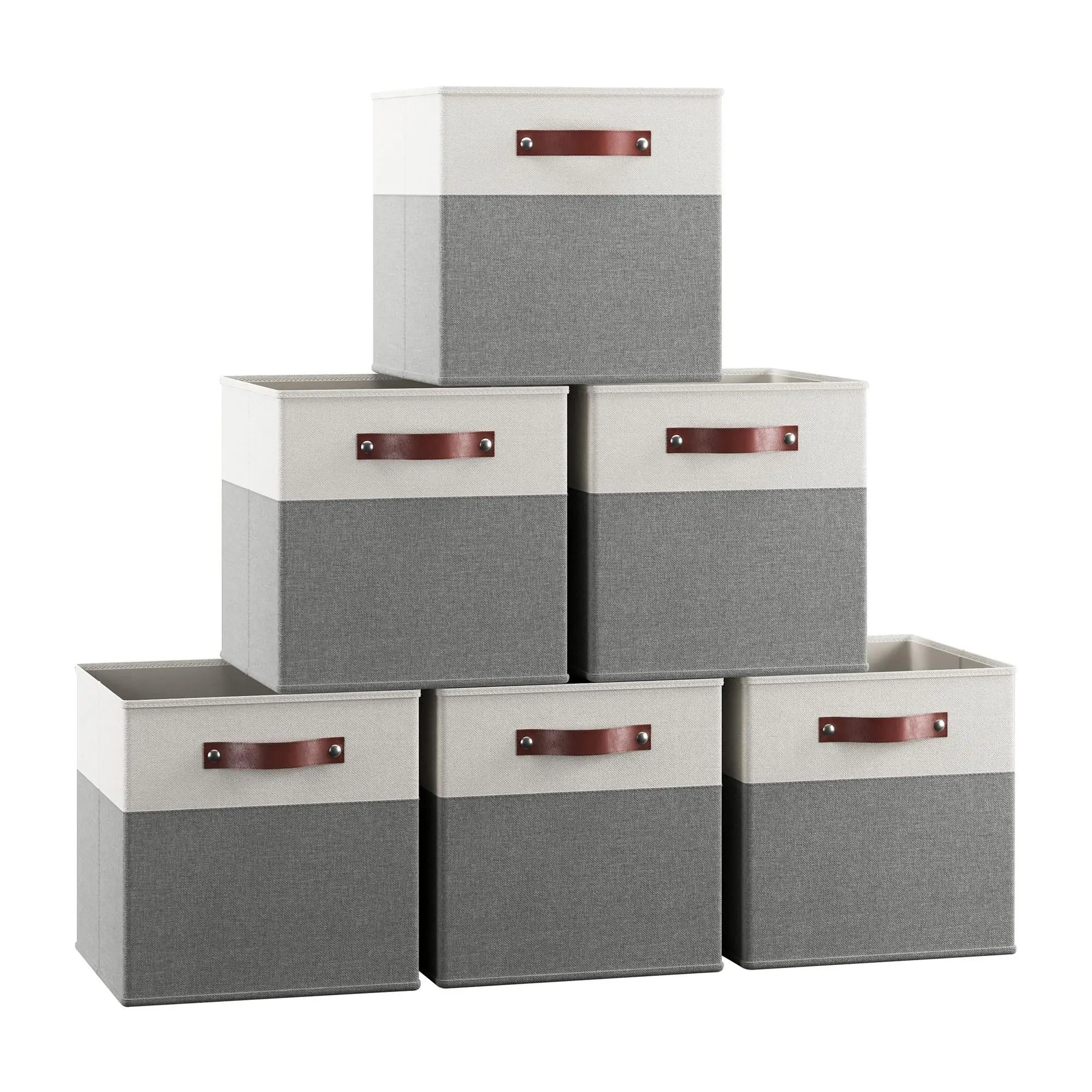 Ornavo Home 6 Pack Foldable Linen Storage Bin with Handles