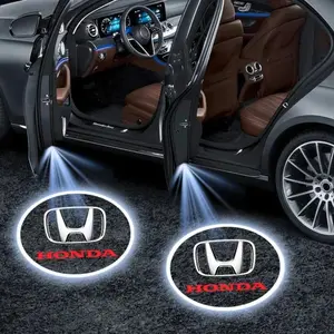 2pcs HD Car Door Welcome Lights Wireless Auto Projector Lamp Accessories For Honda Civic Fit Jazz Accord HRV CRV City stickers