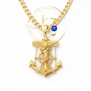 COD2050  Man Cuban chain 8mm wide with a anchor pendant