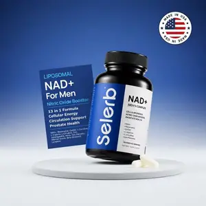 Selerb Liposomal NAD+ Supplement for Men – CoQ10, L‑Carnitine, L‑Arginine, Maca & Ashwagandha, Energy, Circulation & Prostate Support, 60 Capsules Natural Edible Fitness Dietary Vitamin Optimum