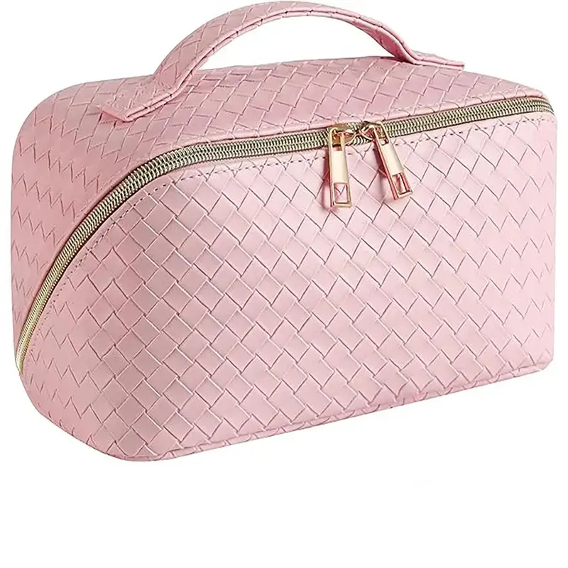 PU Makeup Bag, Makeup Organizer Pouch, Cosmetic Pouch, Cosmetic Bags, High Quality Appearance, Large Capacity, Convenient Pillow Pad, Travel Use, Washable, Embossed Craft, Multi-Functional Storage Pouch