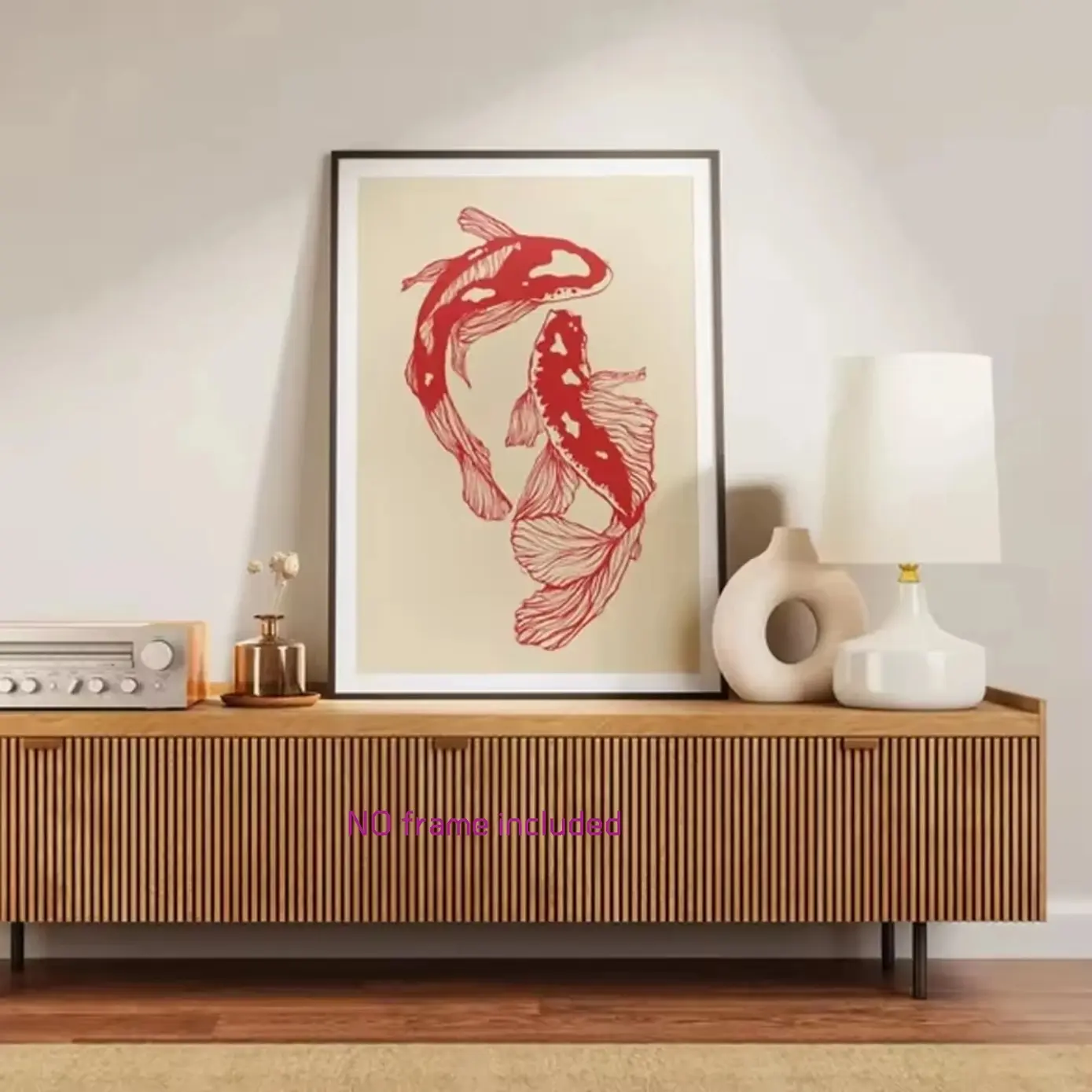 1 wall decoration poster, wall art, vintage red koi poster, canvas painting, Canvas Art And Prints For Walls, frameless, Artistic Indoor Decoration, suitable for home, living room, bedroom, office decoration